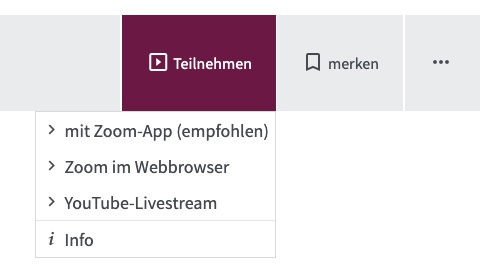 Screenshot Teilnahmeoptionen